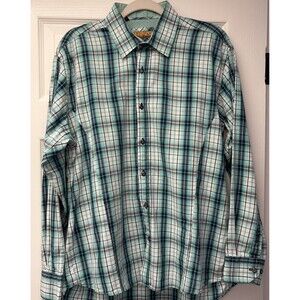 ENZO TOVARE Men’s Multicolor Plaid Casual Long Sleeve Shirt Size XL Italy cotton